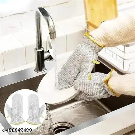 Wire Dishwashing Gloves | Heat-Resistant Waterproof Kitchen Cleaning Gloves – 1 Pair