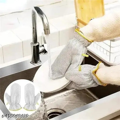 Wire Dishwashing Gloves | Heat-Resistant Waterproof Kitchen Cleaning Gloves – 1 Pair