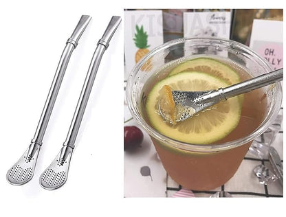 2-in-1 Straw Filter Spoon | Multipurpose Drinking Straw & Filter Spoon for Tea, Coffee & Smoothies