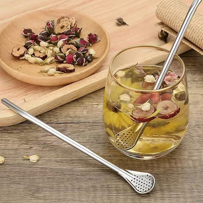 2-in-1 Straw Filter Spoon | Multipurpose Drinking Straw & Filter Spoon for Tea, Coffee & Smoothies