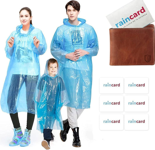 Wallet Rain Card Raincoat for Adults | Reusable Pocket Raincoat – Set of 10, Multicolour – Azarbex
