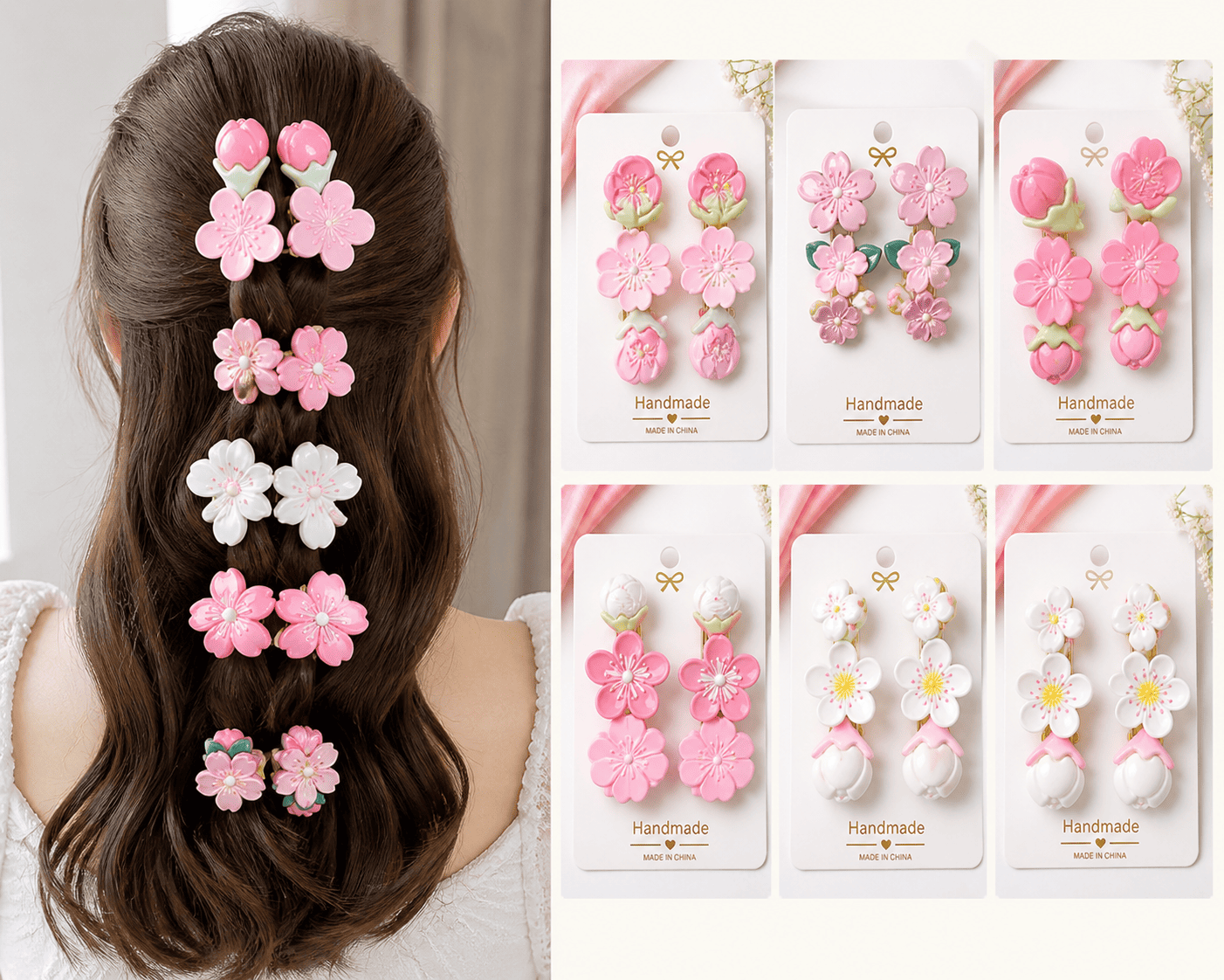 Premium Floral Hair Clips Set | Strong Grip, Durable & Stylish | Hair Accessories for Women & Girls - Azarbex™