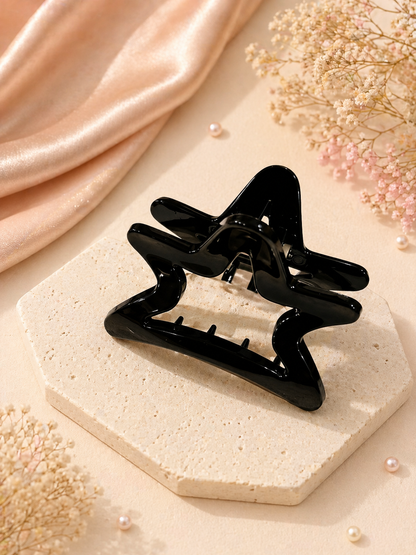 Azarbex™ Black Star Hair Claw Clips for Women & Girls | Stylish Strong Hold Hair Accessories Set of 2