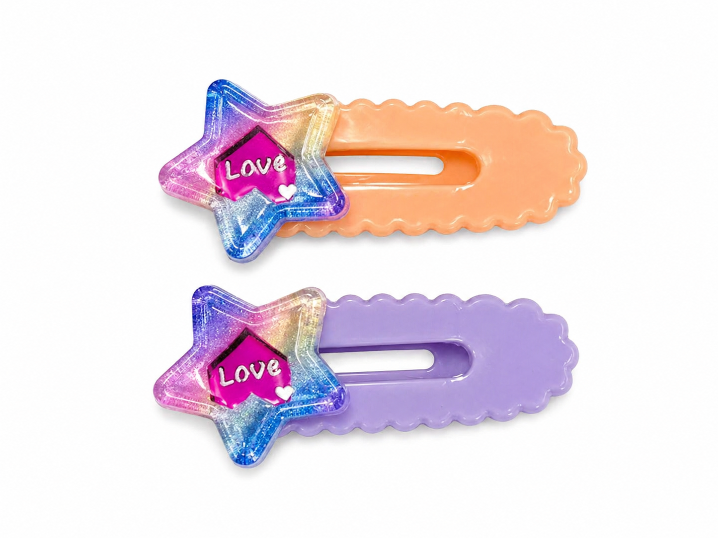 Star Snap Hair Clips 4Pcs | Glitter Love Hair Pins – Azarbex