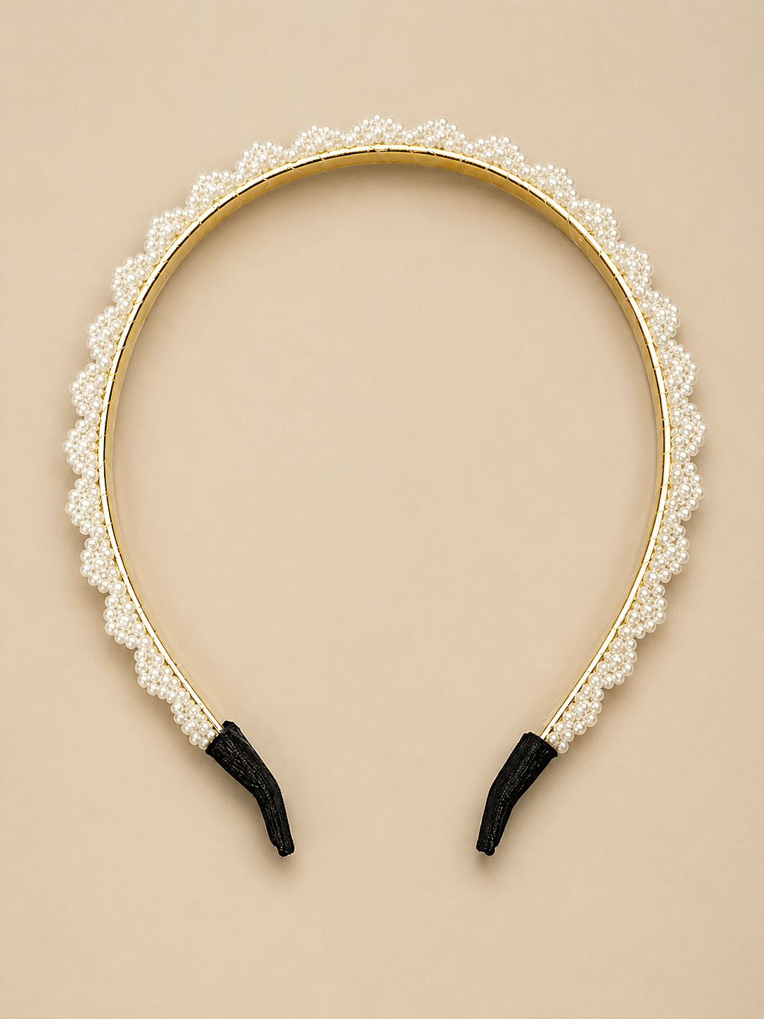 Azarbex™ Premium Pearl Hair Band set of 2 with elegant beaded detailing on a gold base.