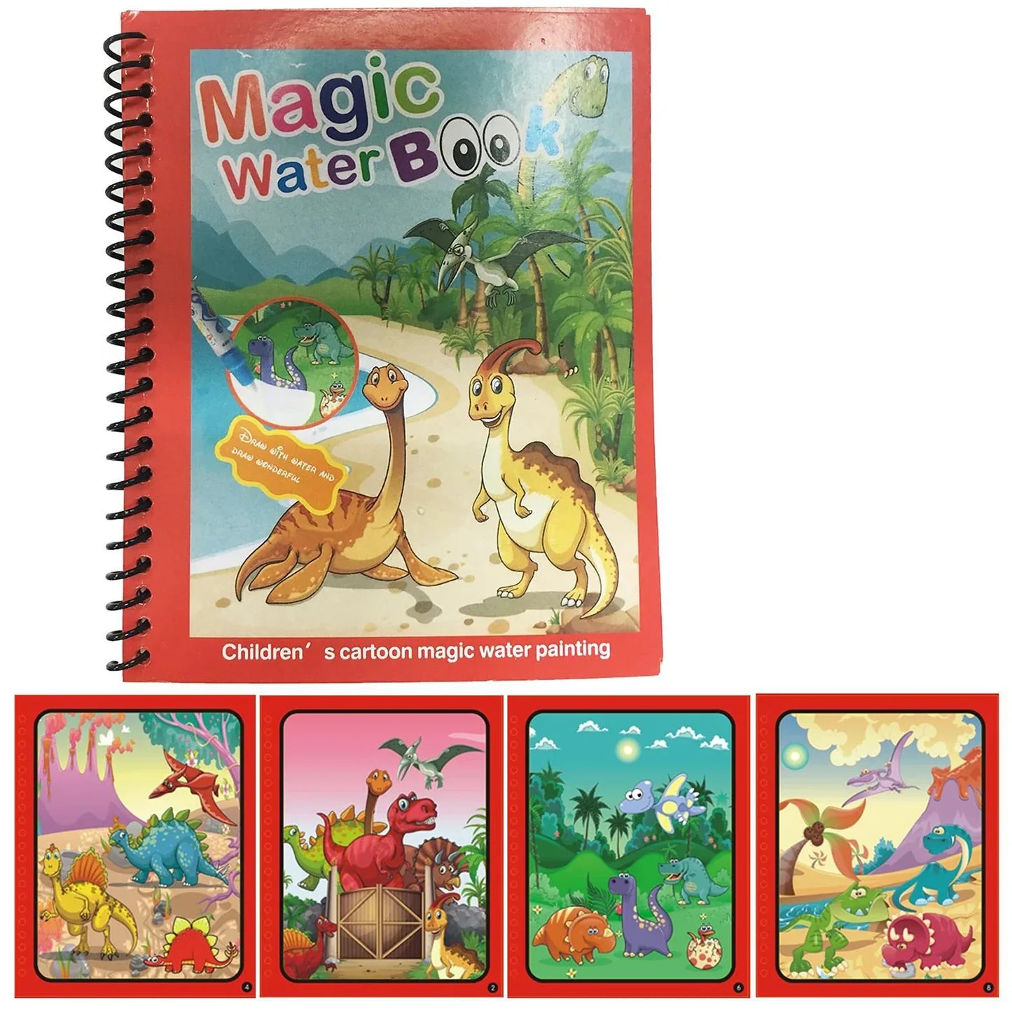Child_Drawing_with_Magic_Water_Pen_on_Reusable_Coloring_Book_Pages - azarbex.store