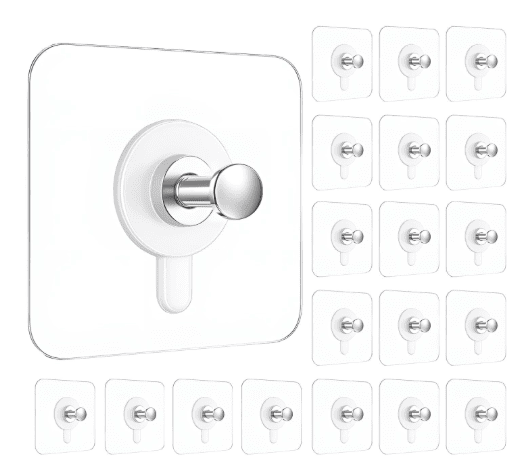 Adhesive Photo Frame Wall Hooks | Pack of 20 – No Drill, Damage-Free – Azarbex