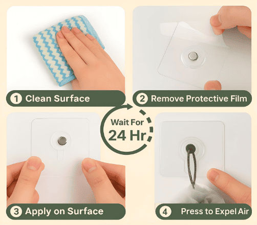 Adhesive Photo Frame Wall Hooks | Pack of 20 – No Drill, Damage-Free – Azarbex