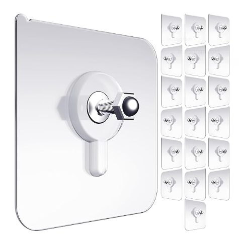 Adhesive Screw Wall Hook | No-Drill Wall Hooks for Home & Office | Pack of 10