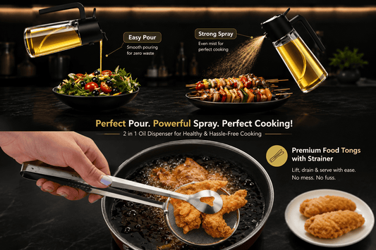 Kitchen Combo Kit | Oil Sprayer + Filter Spoon – Azarbex