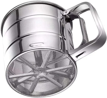 Azarbex™ Stainless Steel Flour Sifter | No-Lump Baking Sieve with Press Handle