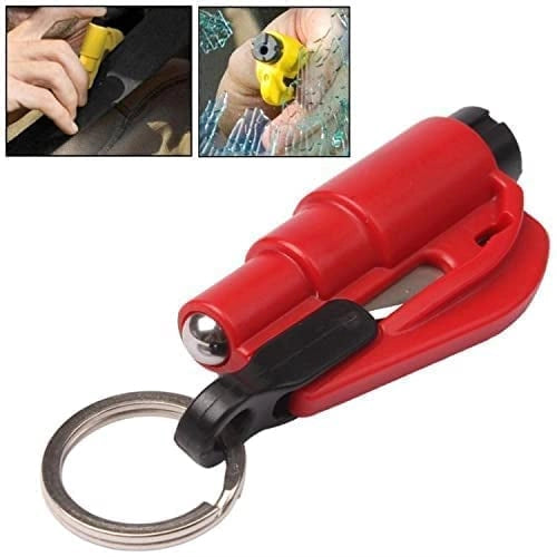 3-in-1 Emergency Safety Hammer | Car Window Glass Breaker, Seat Belt Cutter & Whistle – Azarbex