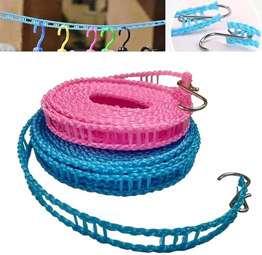 Windproof Anti-Slip Clothesline | 5 Metre Nylon Drying Rope with Hooks – Azarbex
