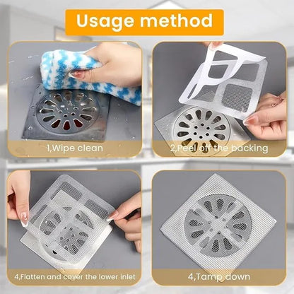 Disposable Shower Drain Hair Catcher | Anti-Clog Waterproof Mesh Stickers – Azarbex