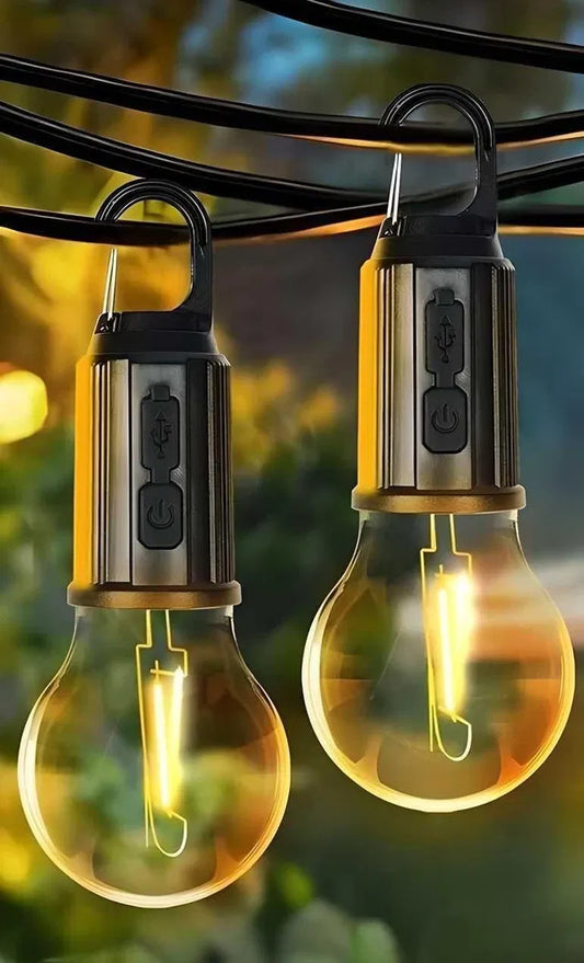 Decorative Hanging Bulb with 3 Lighting Modes Pack of 2 | Tent Lamp for Camping, Home & Outdoor – Azarbex