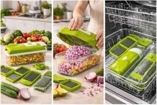 3-in-1 Meal-Prep Master Combo | Vegetable Slicer + Electric Chopper + Sink Strainer – Azarbex