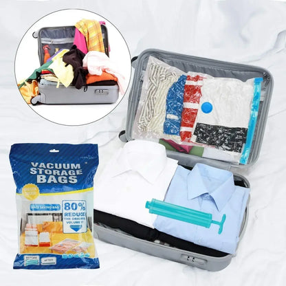 Vacuum Compression Storage Bags (Pack of 5) | Save 80% Space | Travel & Home Storage
