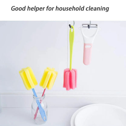Sponge cup cleaning brush 20cm long handle bottle mug scrubber - Azarbex
