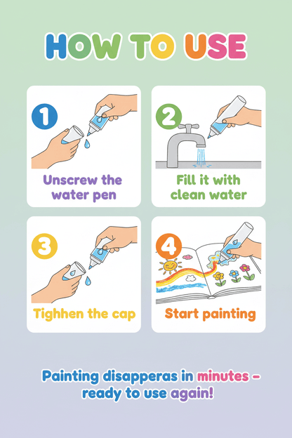 Children's Drawing Activity Water Book | Pack of 2 – Azarbex