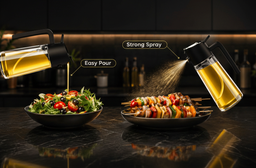 Kitchen Combo Kit | Oil Sprayer + Filter Spoon – Azarbex