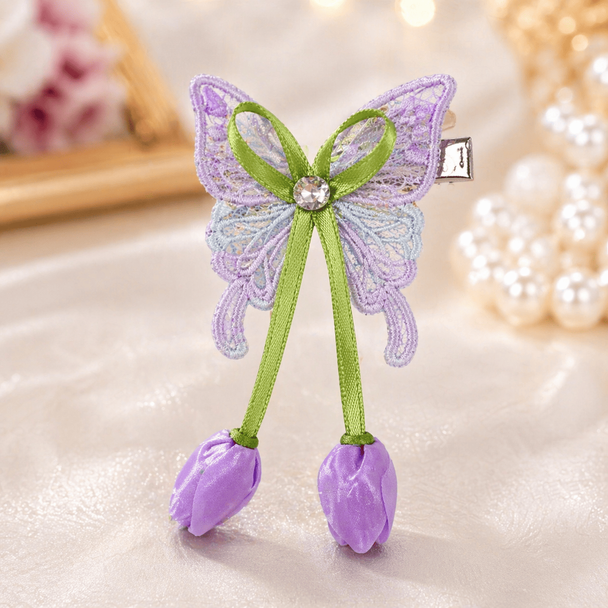 Butterfly Hair Clip for Women & Girls | Floral Tulip Design Cute Hair Pin with Strong Grip-Azarbex™