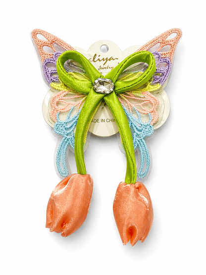 Butterfly Hair Clip for Women & Girls | Floral Tulip Design Cute Hair Pin with Strong Grip-Azarbex™