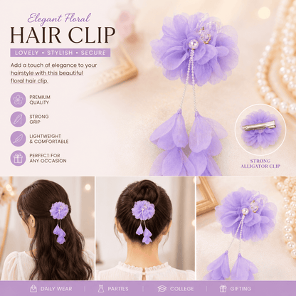 Premium Floral Butterfly Claw Clip for Women | Premium Strong Grip Hair Accessory for Girls-Azarbex™