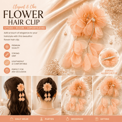 Premium Floral Butterfly Claw Clip for Women | Premium Strong Grip Hair Accessory for Girls-Azarbex™