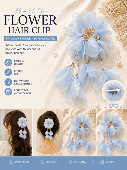 Premium Floral Butterfly Claw Clip for Women | Premium Strong Grip Hair Accessory for Girls-Azarbex™