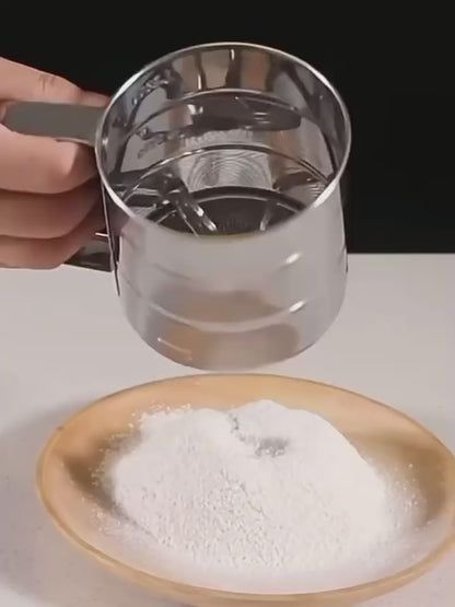 Azarbex™ Stainless Steel Flour Sifter | No-Lump Baking Sieve with Press Handle
