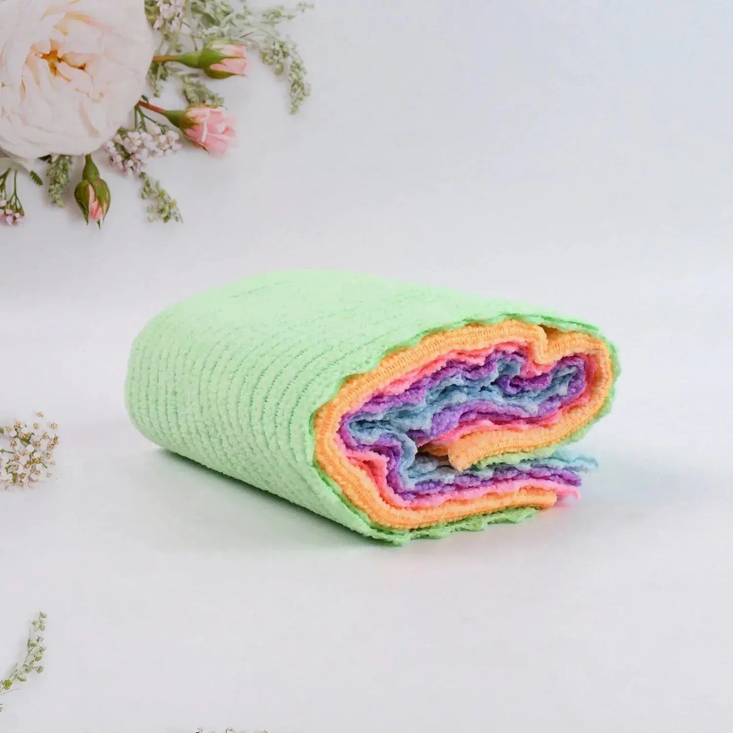 Pack of 5 super absorbent microfiber cleaning cloths for kitchen and car - Azarbex