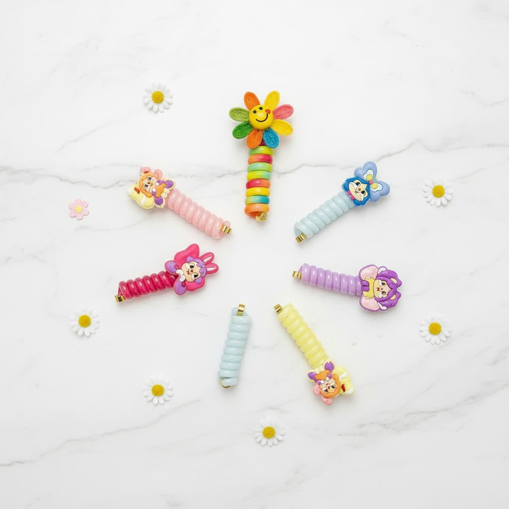 Azarbex™ “Magic Wrap” | Spiral Wire Hair Ties – 7-Piece Deluxe Character Set