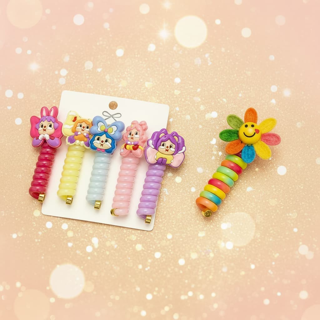 Azarbex™ “Magic Wrap” | Spiral Wire Hair Ties – 7-Piece Deluxe Character Set